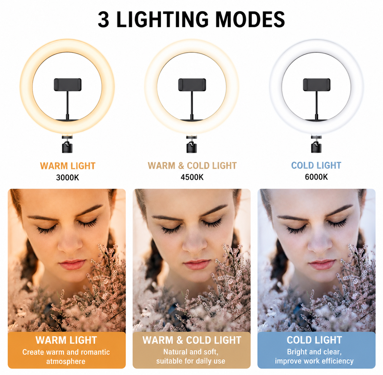 LED Ring Light with Tripod Stand &amp; Mobile Holder